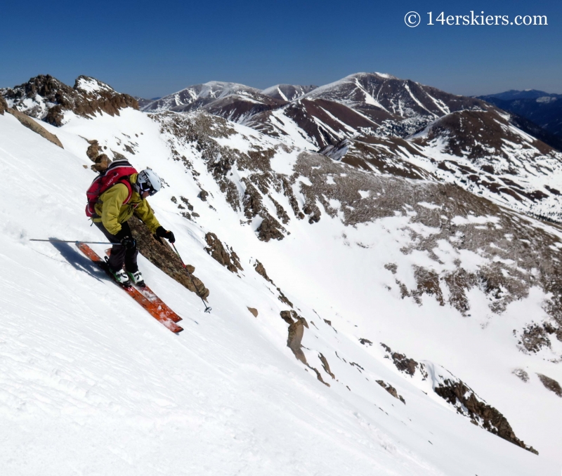 Frank Konsella backcountry skiing on Hagar Mountain. 