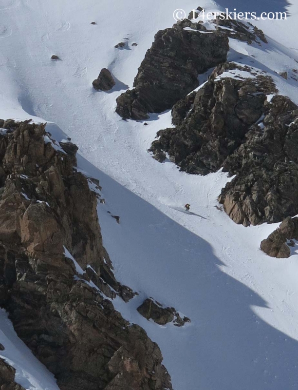 Frank Konsella backcountry skiing on Hagar Mountain. 