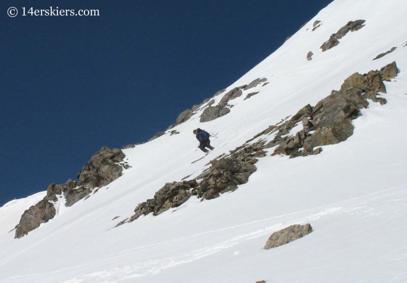 Jordan White backcountry skiing on Handies Peak.
