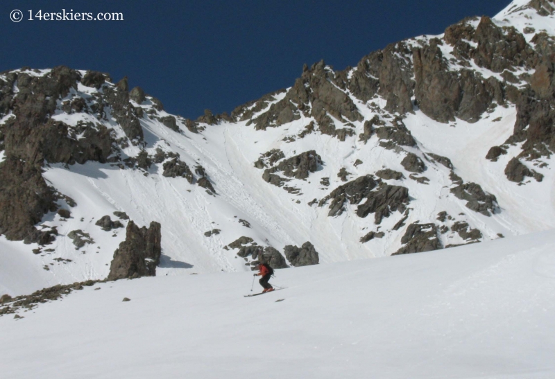 Frank Konsella backcountry skiing on Handies Peak.