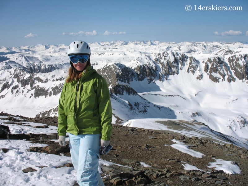 Brittany Walker Konsella on the summit of Handies Peak. 