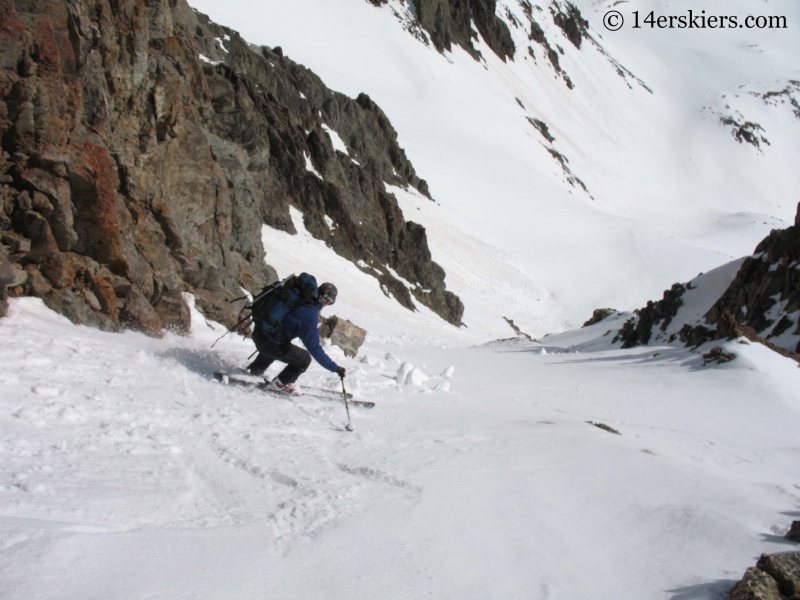 Jordan White backcountry skiing on Handies Peak.