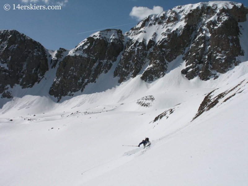 Jordan White backcountry skiing on Handies Peak.