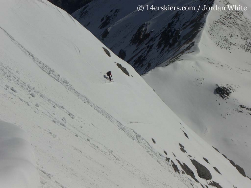 Frank Konsella backcountry skiing on Handies Peak. 