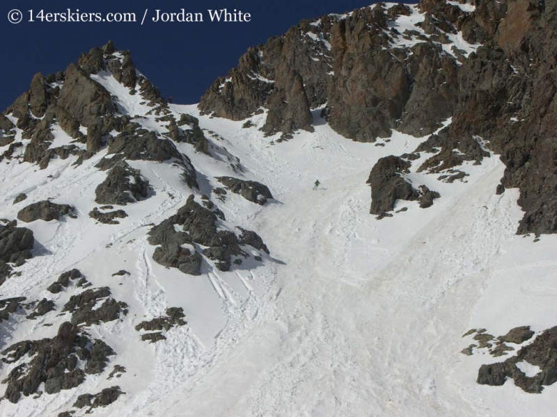 Brittany Walker Konsella backcountry skiing on Handies Peak.