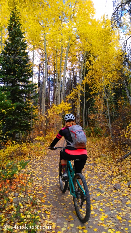 Brittany Walker Konsella mountain biking Hay Park near Mount Sopris.