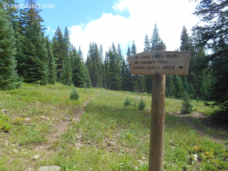 trail sign from Horse Ranch to Swampy Pass near Crested Butte