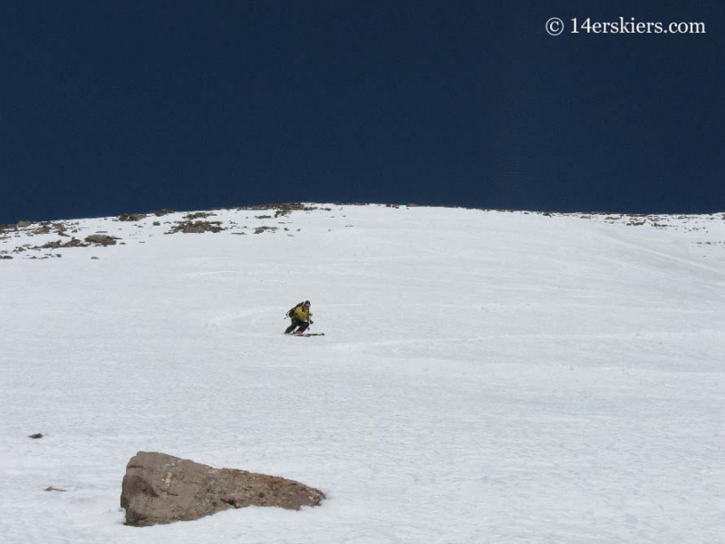Frank Konsella backcountry skiing on Humboldt Peak. 