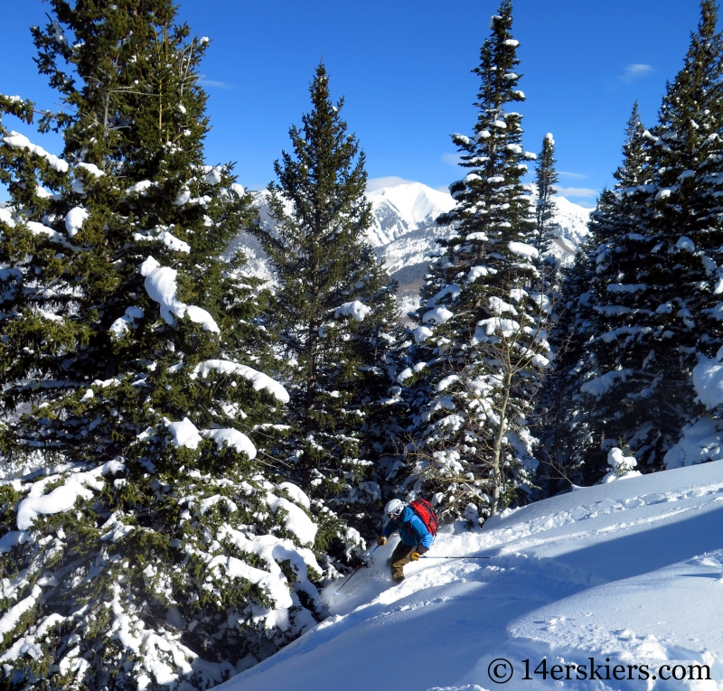 Frank Konsella backcountry skiing on Hunstman Ridge.