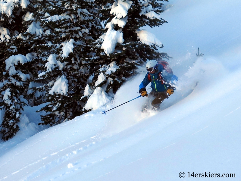 Frank Konsella backcountry skiing on Hunstman Ridge. 