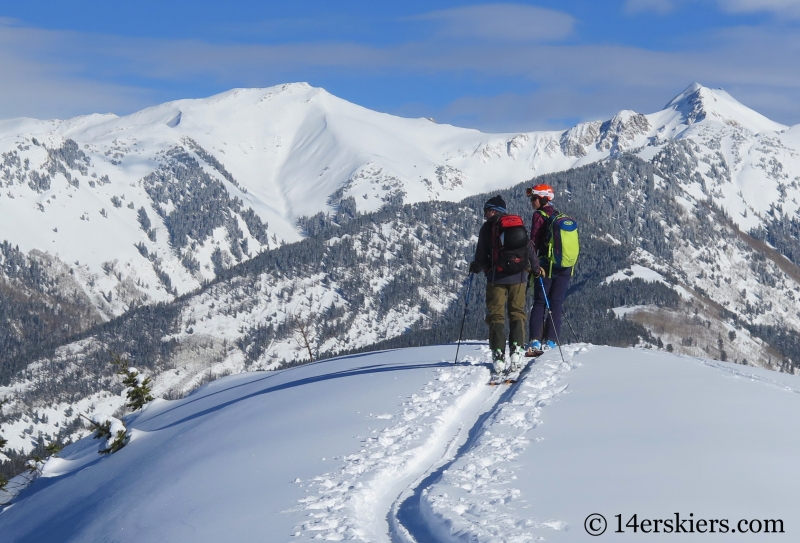 Backcountry skiing on Hunstman Ridge.