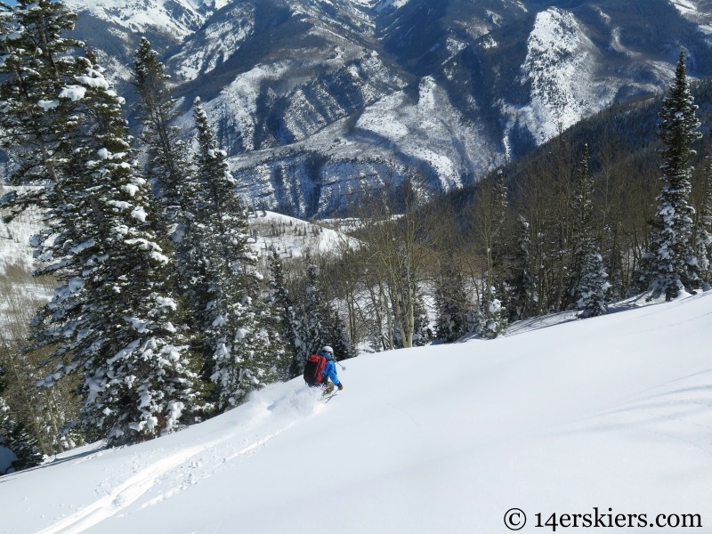 Frank Konsella backcountry skiing on Huntsman Ridge.