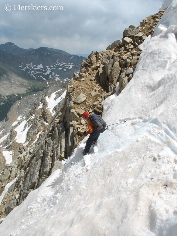 Frank Konsella backcountry skiing on Huron Peak.  