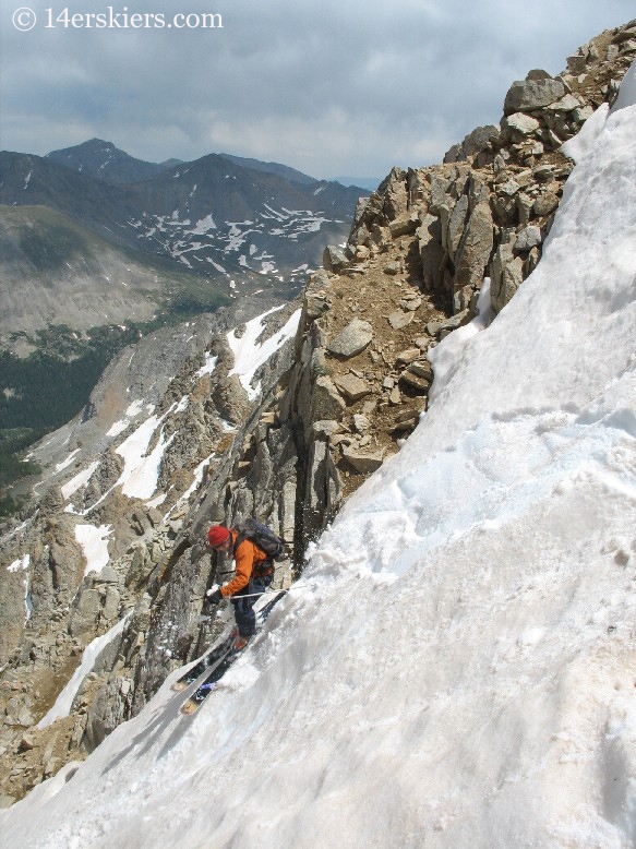 Frank Konsella backcountry skiing on Huron Peak.  