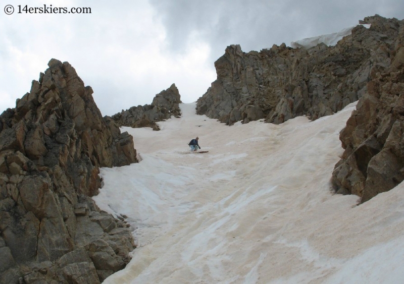 Brittany Walker Konsella backcountry skiing on Huron Peak