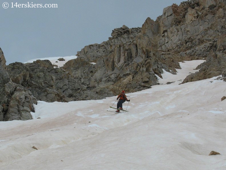 Frank Konsella backcountry skiing on Huron Peak. 