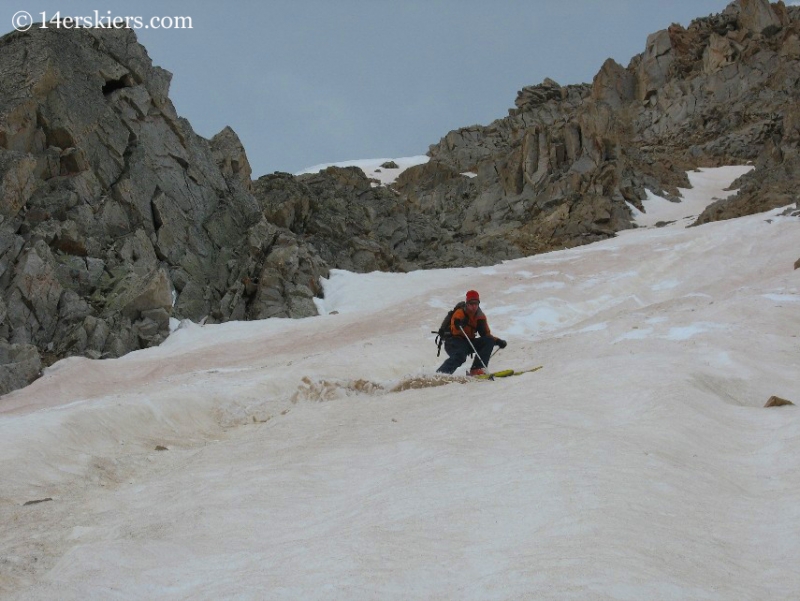 Frank Konsella backcountry skiing on Huron Peak. 