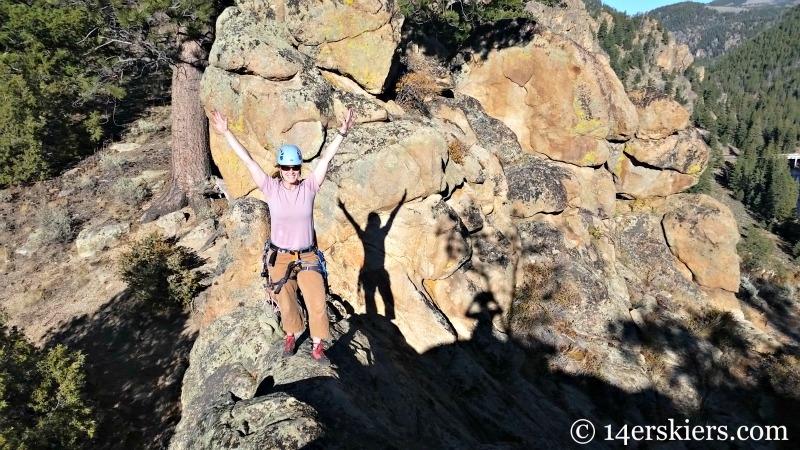 Climbing at Harmel's in Taylor Canyon. 