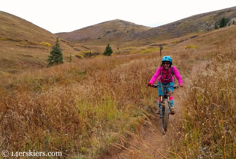 Kriste Kagy mountain biking near Crested Butte. 