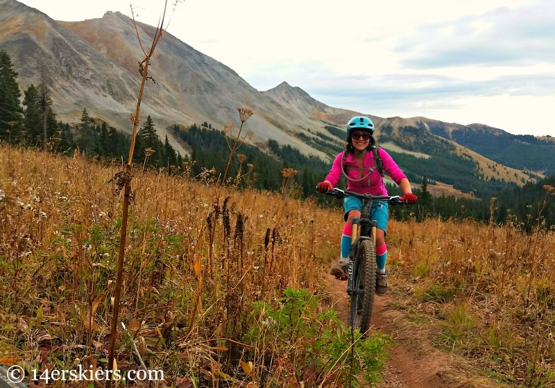 Kristi Kagy mountain biking near Crested Butte. 