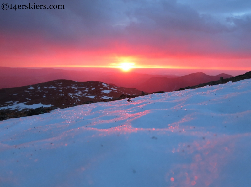 Sunrise on Longs Peak. 