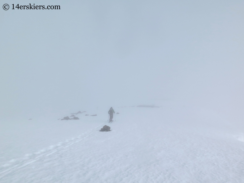 Scott Edlin skinning the southeast ridge to backcountry ski on James Peak. 