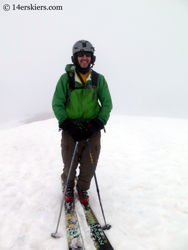 Scott Edlin on the summit of James Peak, backcountry skiing. 