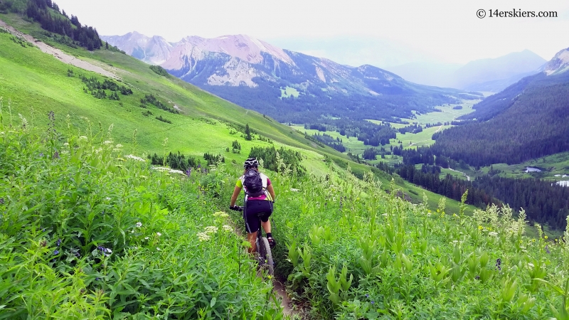 Sonya Bugbee mountain biking on Trail 401 near Crested Butte