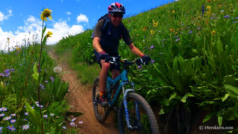 Frank Konsella mountain biking Teocalli Ridge Trail near Crested Butte