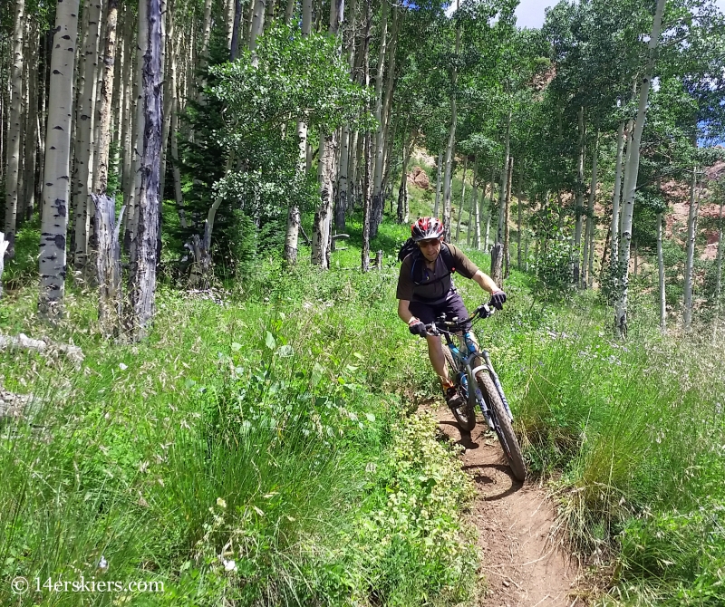 Frank Konsella mountain biking Teocalli Ridge Trail near Crested Butte