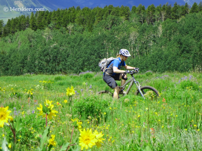 Brittany Konsella mountain biking on Point Lookout