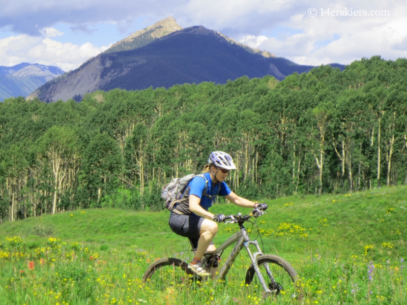 Brittany Konsella mountain biking on Point Lookout