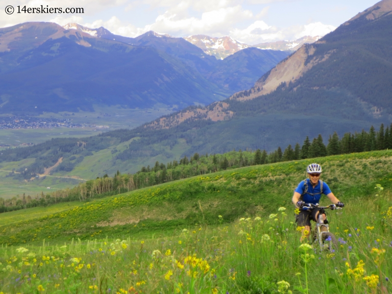 Brittany Konsella mountain biking on Point Lookout near Crested Butte