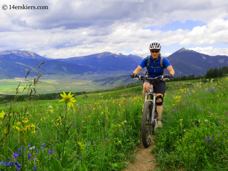 Brittany Konsella mountain biking on Point Lookout near Crested Butte
