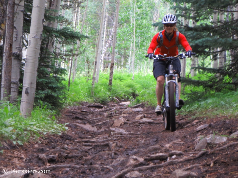 Brittany Konsella descending 409.5 near Crested Butte