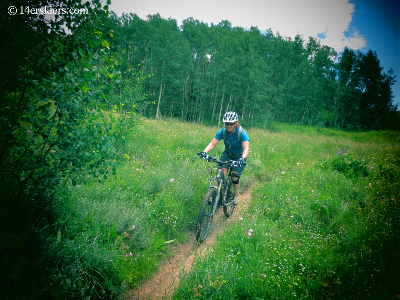 Brittany Konsella mountain biking on Strand Bonus near Crested Butte.