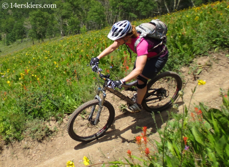 Brittany Konsella riding Teocalli Ridge Trail. 