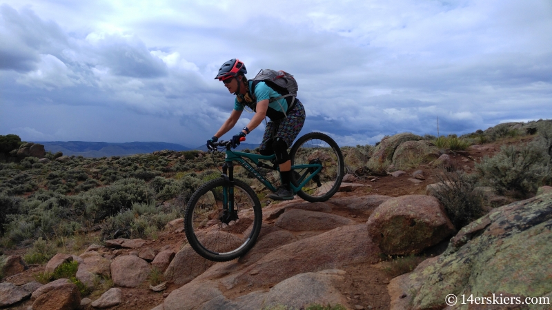 July mountain biking at Hartman Rocks.