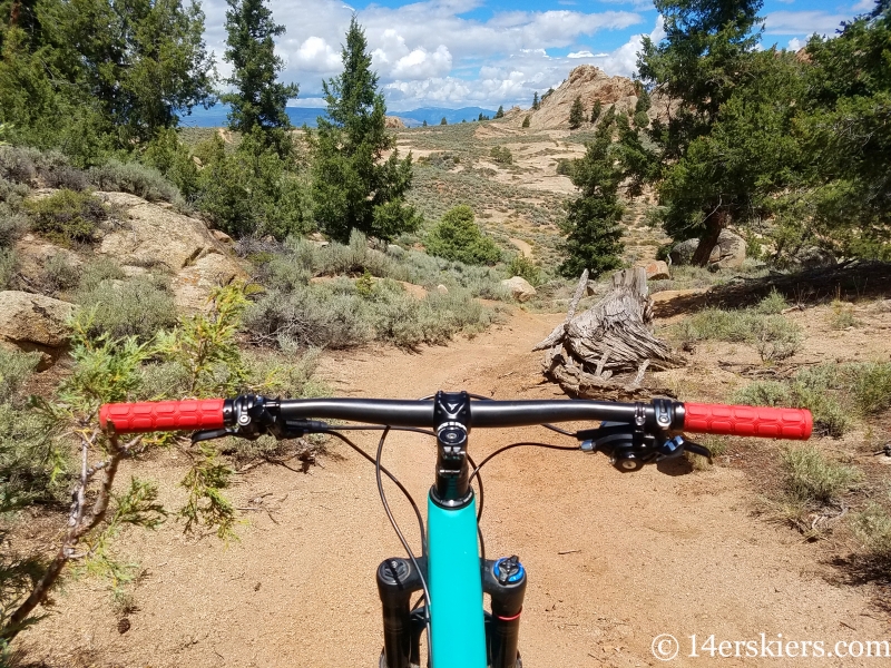 July mountain biking at Hartman Rocks.