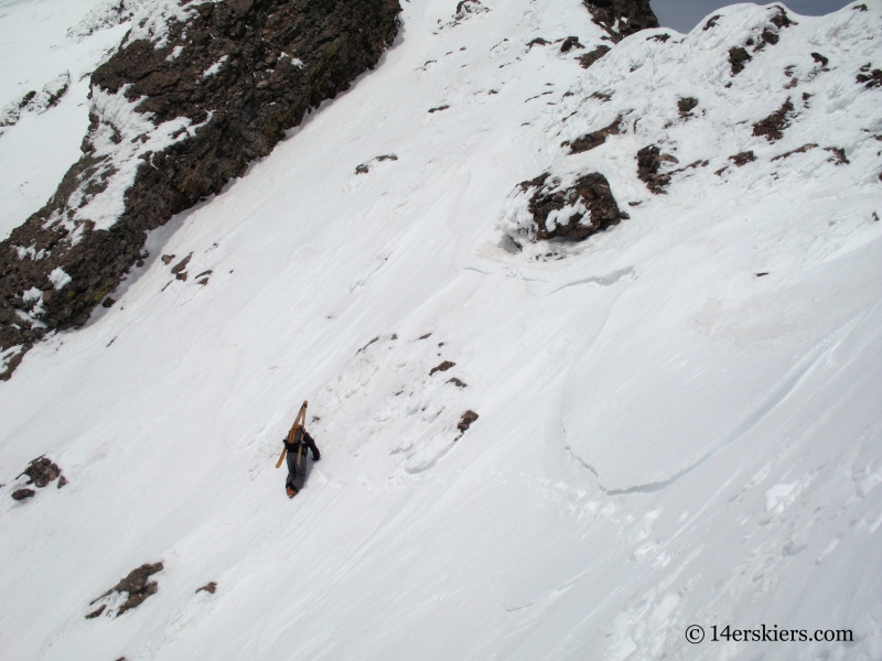 Climbing to ski Kit Carson.