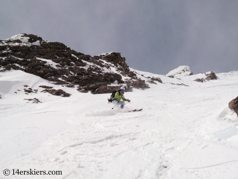 Brittany Walker Konsella backcountry skiing on Kit Carson. 