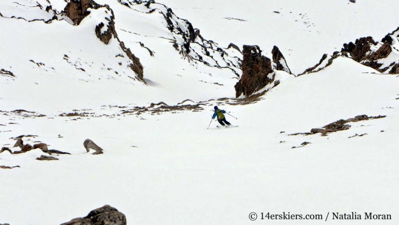 Brittany Walker Konsella backcountry skiing on Lackawanna Peak