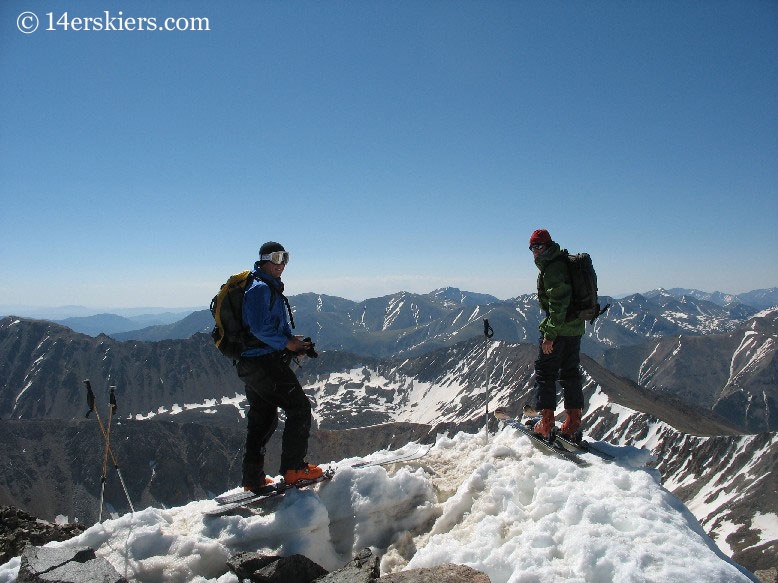 Dave Bourassa and Frank Konsella getting ready to ski La Plata 