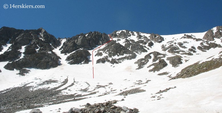 North Face of La Plata ski line.  