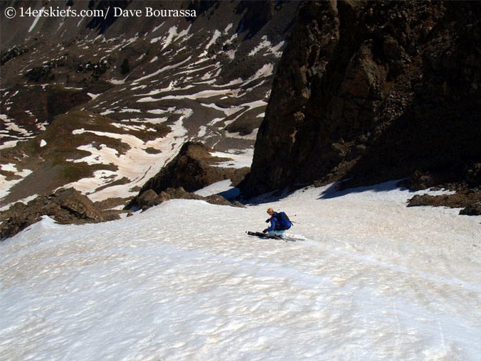 Brittany Konsella backcountry skiing La Plata Peak.  