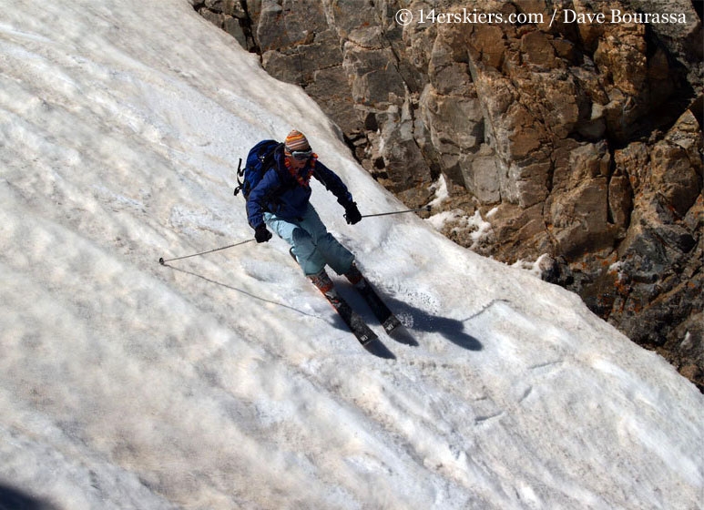 Brittany Konsella backcountry skiing La Plata Peak.  