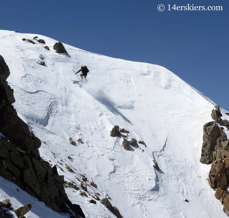 Josh Macak backcountry skiing on La Plata. 