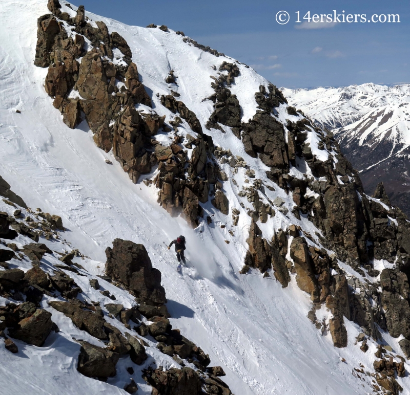 Josh Macak backcountry skiing on La Plata. 