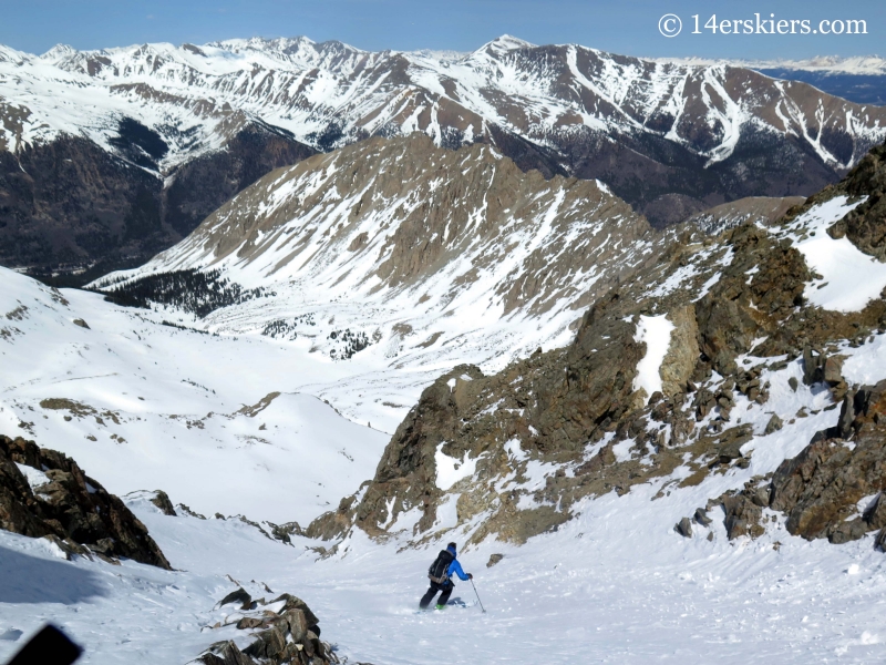 Pete Sowar backcountry skiing on La Plata. 