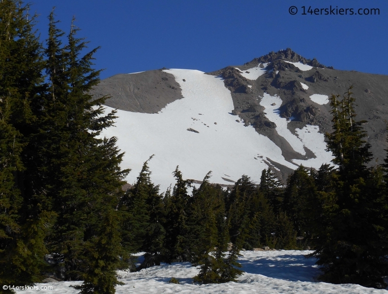 Backcountry skiing on Lassen Peak in California